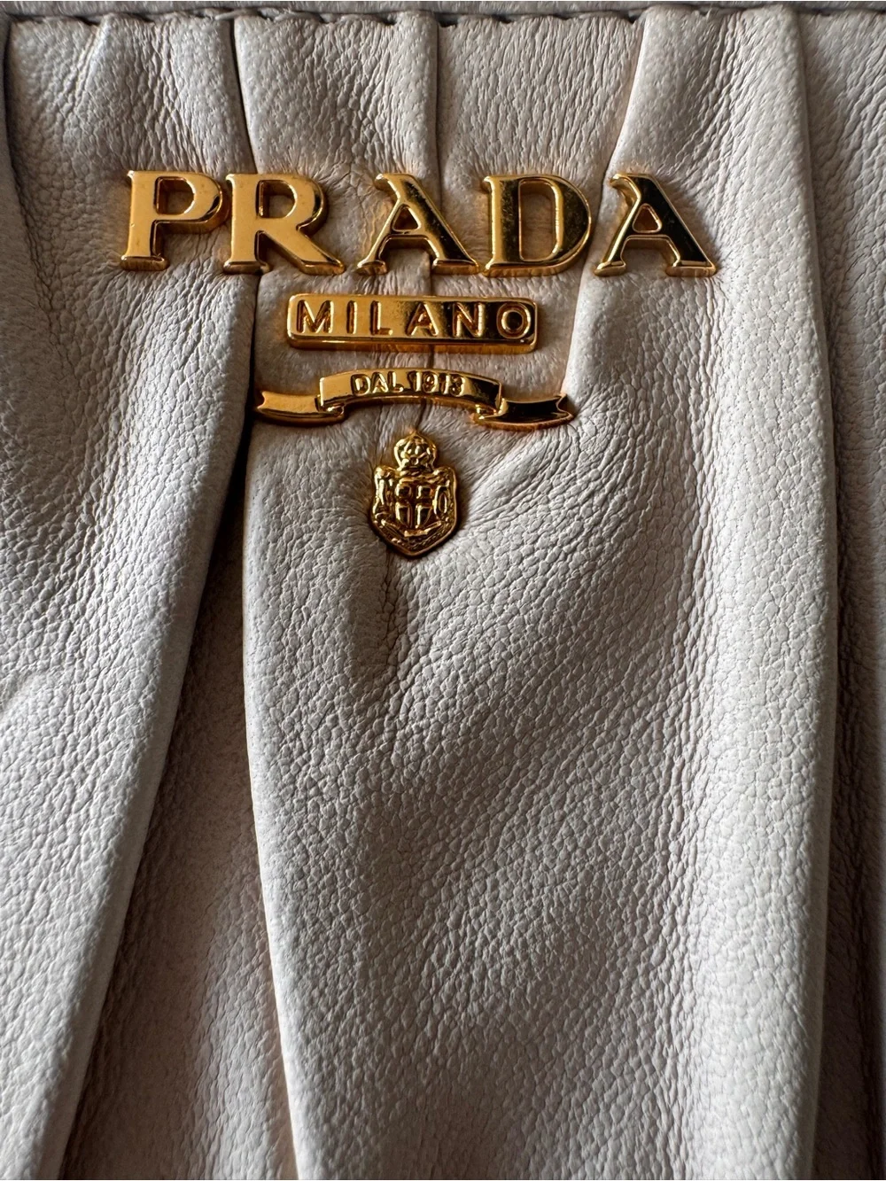 Vintage Prada cream Nappa Gaufre Zip Wallet